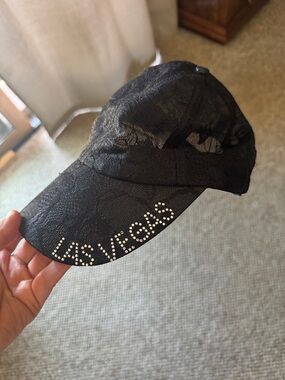 Black Studded 'Las Vegas' Lace Baseball Cap - Women